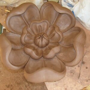 Tudor Rose, (symbol of England) modelled in clay