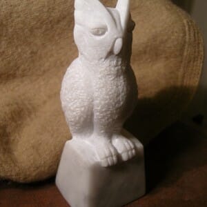 Screetch Owl, Carrara Marble, 2010